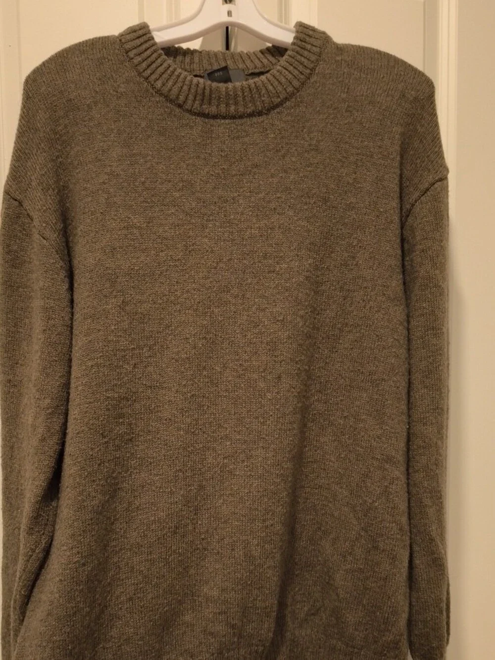 H&M Men's Olive Crewneck Sweater - Ribbed Knit